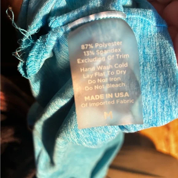 Bombshell Sportswear Teal One-Shoulder bra top - Picture 5 of 5